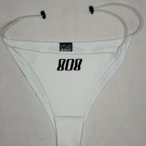 White Bikini Bottom with Black Accents